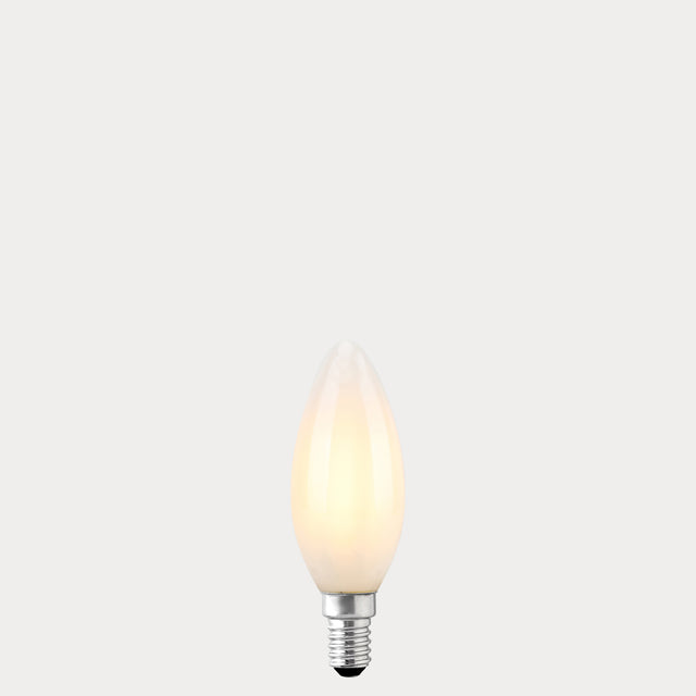 Dulora 4W Candle LED Bulb E14 Frost in Warm White illuminated warm white 2700K diffused glow
