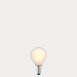 Dulora 4W Fancy Round LED Bulb E14 Frost in Soft White illuminated soft white 3000K diffused glow