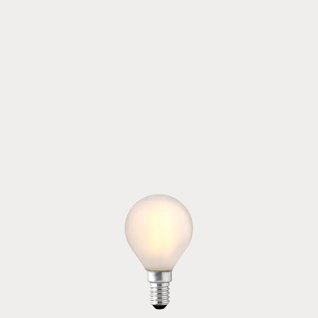 Dulora 4W Fancy Round LED Bulb E14 Frost in Soft White illuminated soft white 3000K diffused glow