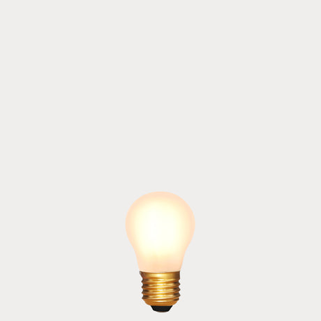 Dulora 4W Fancy Round LED Bulb E27 Frost in Extra Warm White illuminated extra warm white 2200K gold base