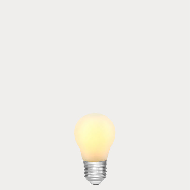 Dulora 4W Fancy Round LED Bulb E27 Porcelain in Warm White illuminated warm white 2700K diffused glow