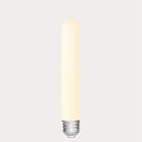 Dulora 4W Medium Tube LED Bulb E27 Matte Finish in Warm White glowing evenly through the matte tube