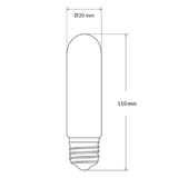 Dulora 4W Tubular LED Bulb E27 Clear in Warm White Dimensions