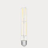 Dulora 4W Tubular Long LED Bulb E27 Clear in Warm White unlit with visible filaments