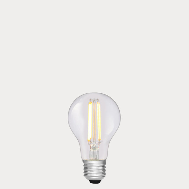 Dulora 6.5W GLS LED Bulb E27 Clear in Warm White filaments glowing