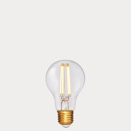 Dulora 6.5W GLS LED Bulb E27 in Extra Warm White filaments glowing extra warm white gold base