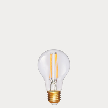 Dulora 6.5W GLS LED Bulb E27 in Extra Warm White clear glass with visible filaments unlit gold base