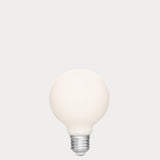 Dulora 7.2W G80 LED Globe E27 Matte Finish in Warm White unlit showing smooth opal glass