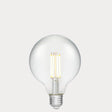 Dulora 7.2W G95 LED Globe E27 Clear in Warm White 2700K filaments glowing