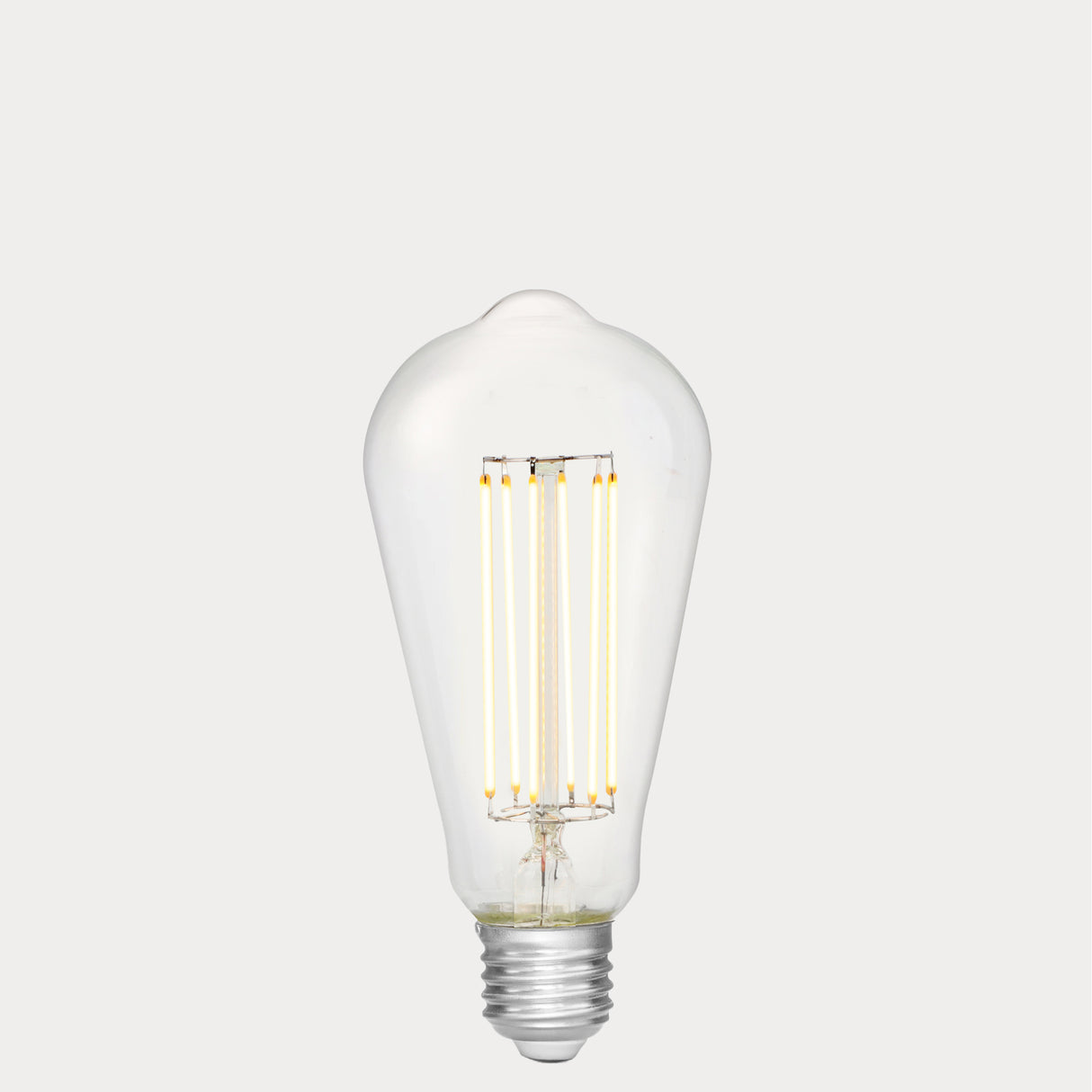 Dulora 7.2W ST64 LED Bulb E27 Clear in Warm White filaments glowing warm white 2700K