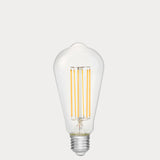 Dulora 7.2W ST64 LED Bulb E27 Clear in Warm White vintage Edison style clear glass with visible filaments unlit