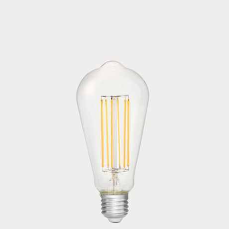 Dulora 7.2W ST64 LED Bulb E27 Clear in Warm White vintage Edison style clear glass with visible filaments unlit