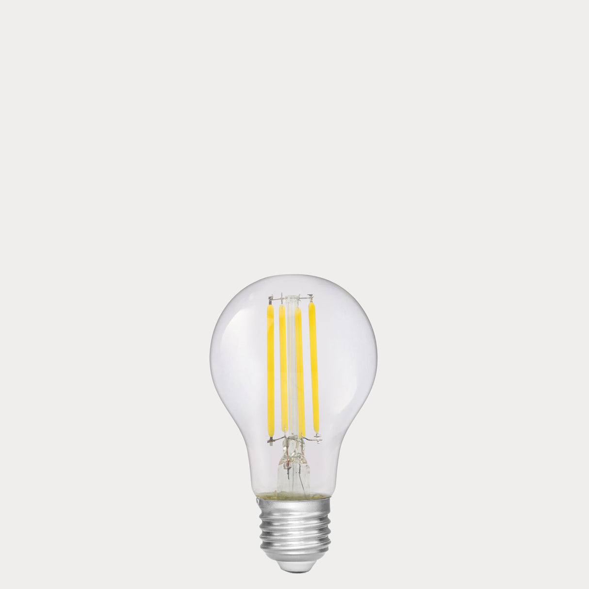 Dulora 7.5W GLS LED Bulb E27 Clear in Warm White unlit with visible filaments