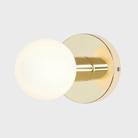 Brass wall lighting with 8W G95 matte white LED globe 3000K