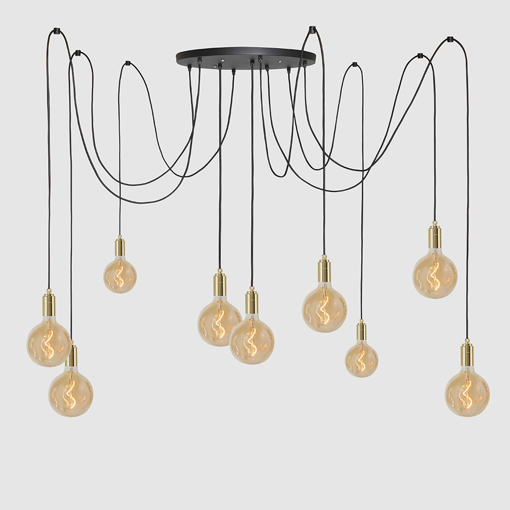 9 Drop Chandelier Light + Designer 125mm Amber