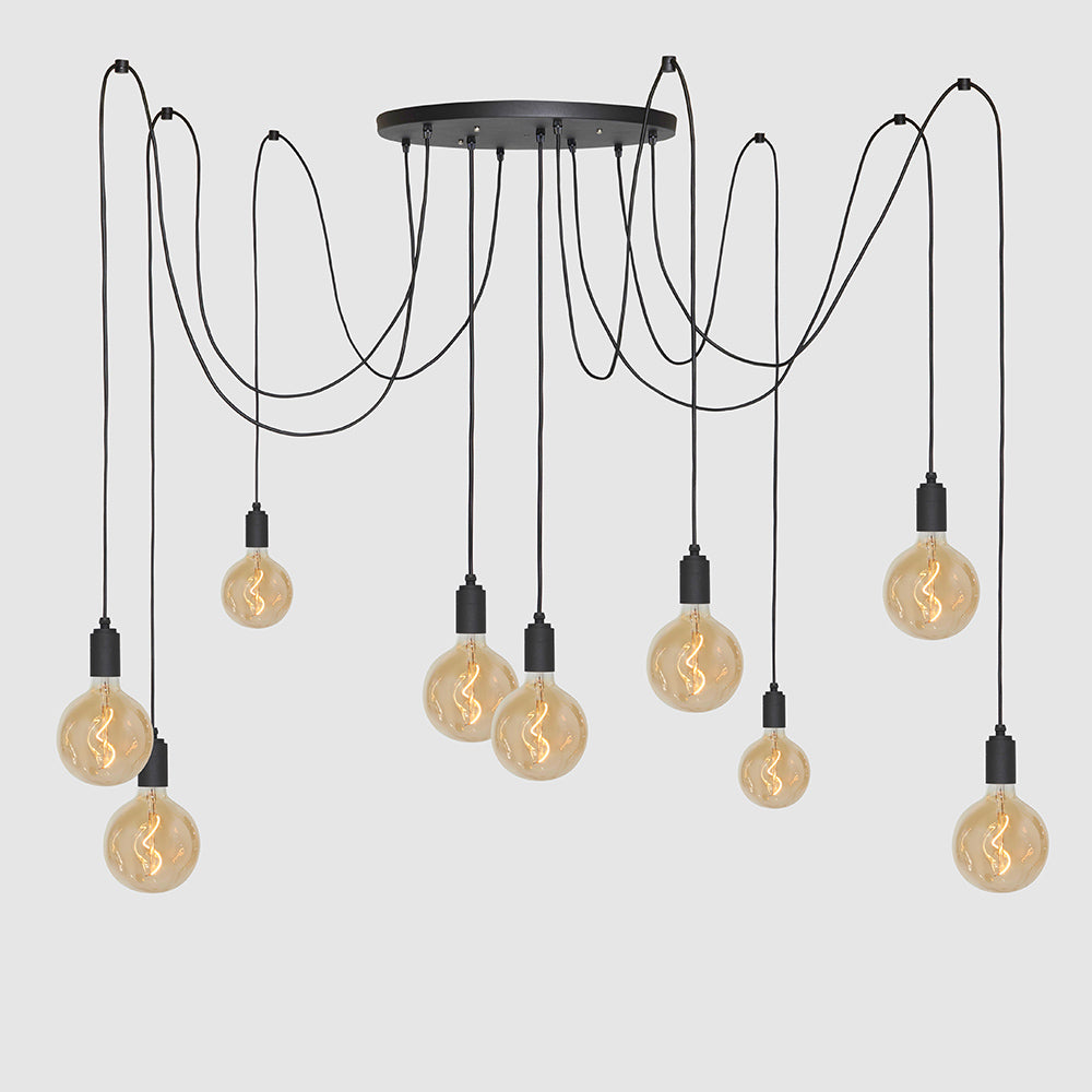 9 Drop Chandelier Light + Designer 125mm Amber