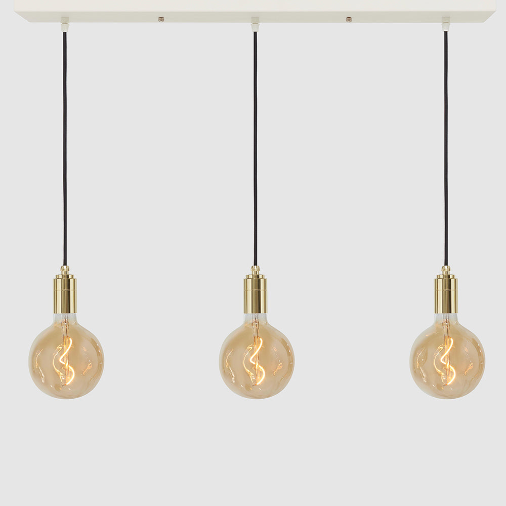 Linear Three Light Pendant + Designer 125mm Amber