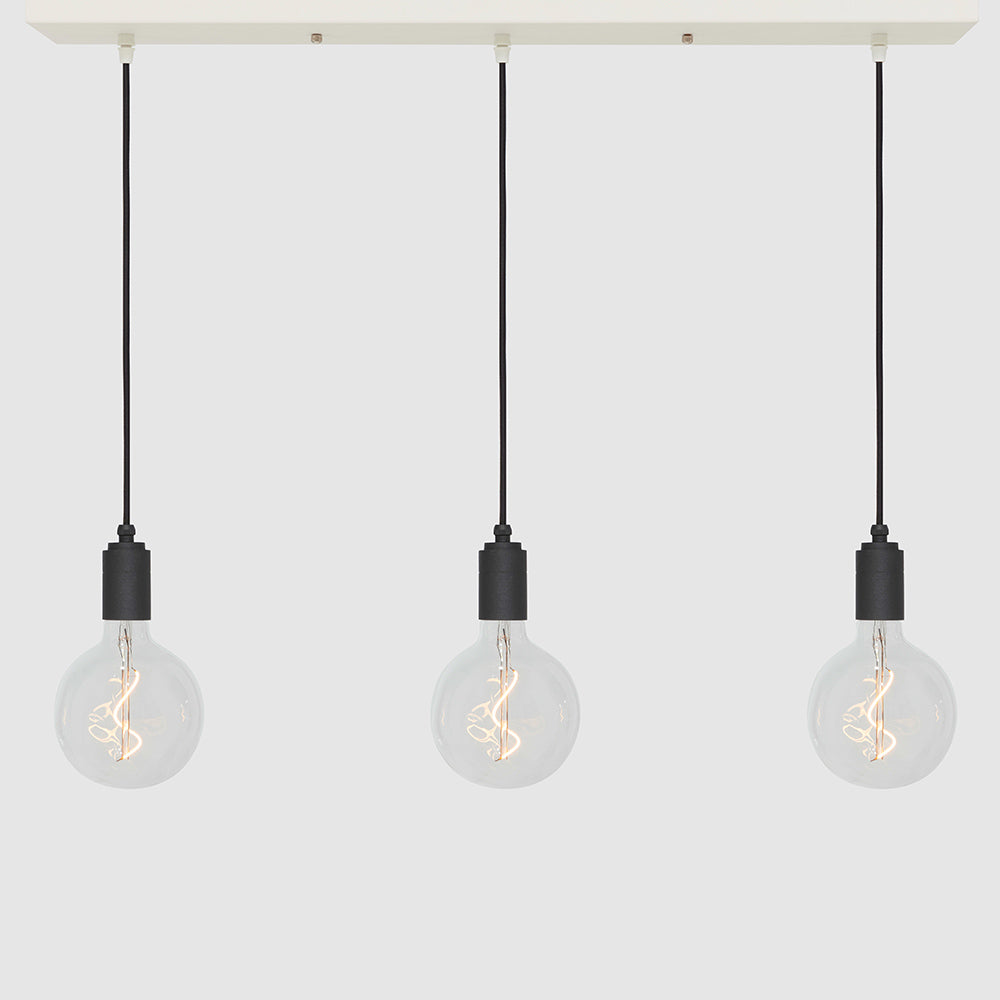 Linear Three Light Pendant + Designer 125mm Clear