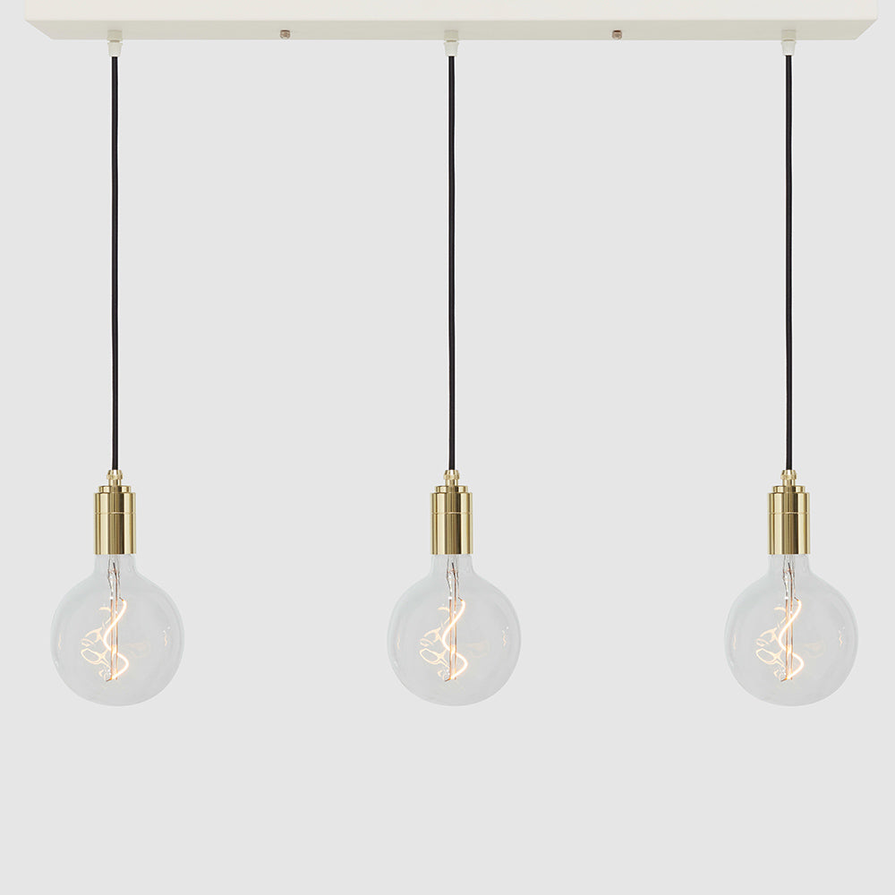 Linear Three Light Pendant + Designer 125mm Clear