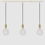 Linear Three Light Pendant + Designer 125mm Clear