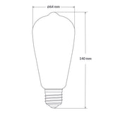 6W 12 Volt DC Edison LED Bulb E27 in Warm White