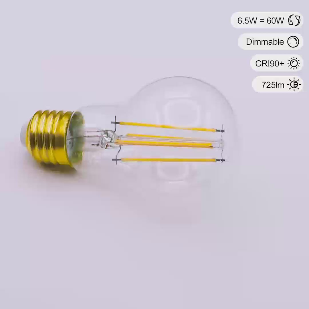 6.5W GLS LED Bulb E27 in Extra Warm