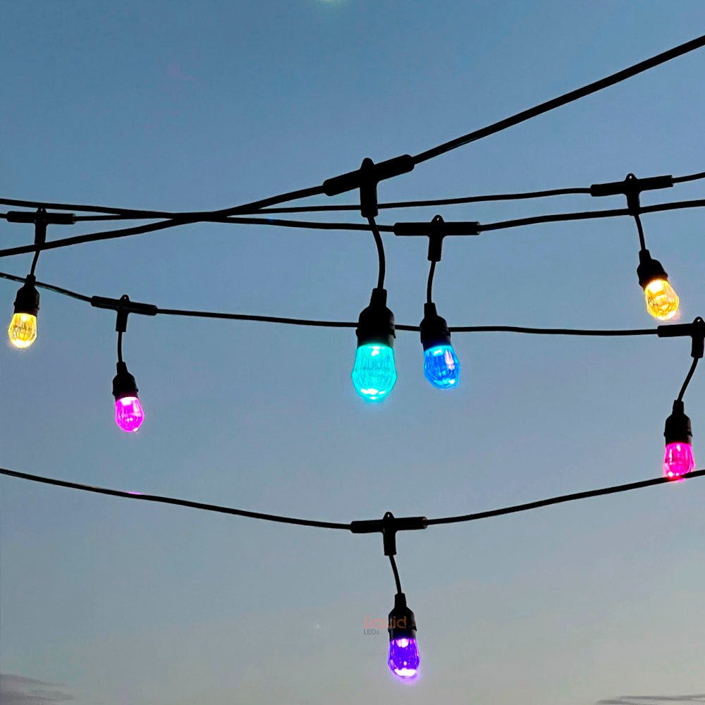 15m Smart Festoon String Lights with 15 LED Bulbs - LiquidLEDs™ - Festoon String