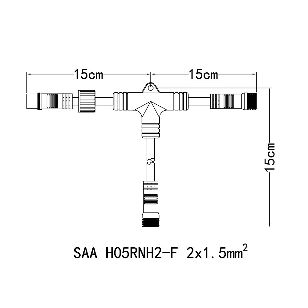 2 Way TShaped 24V Splitter