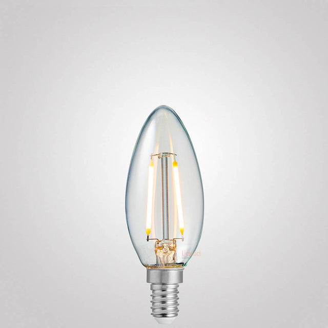 2W Candle Dimmable LED Bulb E14 Clear in Warm White
