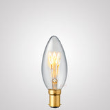 3W Candle Dimmable Tre Loop LED Bulb (B15) in Extra Warm White_lit LiquidLEDs