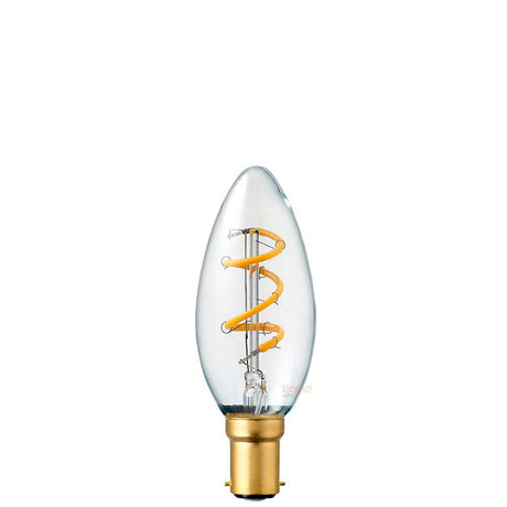 3W Candle Spiral Dimmable LED Bulb in Extra Warm White