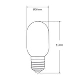 Dimension of 3W Pilot Dimmable LED Filament Bulb (E27)