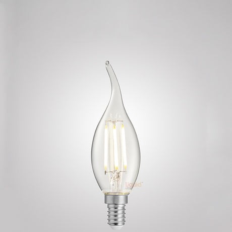 4W Flame Tip Candle LED Bulb E14 Clear in Natural White