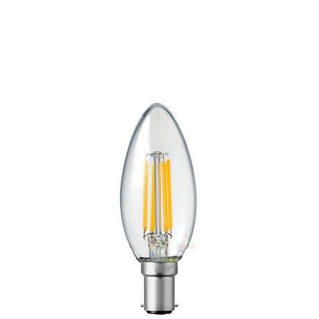 4W 12 Volt Candle Dimmable LED Filament Bulb (B15) Clear in Warm White