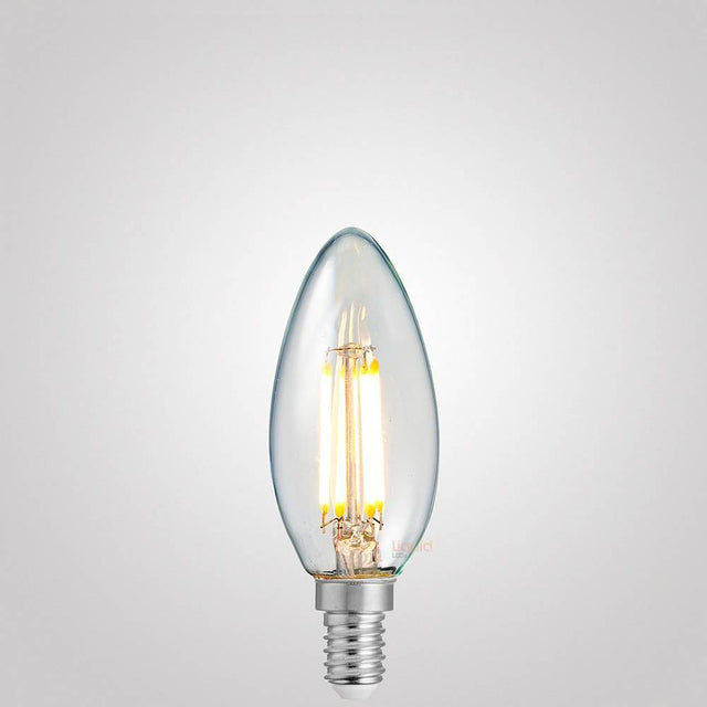 4W 12 Volt DC Candle LED Bulb E14 Clear in Warm White