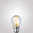 6W Fancy Round LED Bulb B22 Clear in Warm White