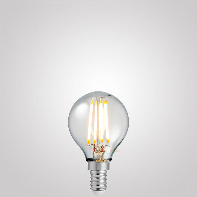4W Fancy Round LED Bulb E14 Clear in Warm White