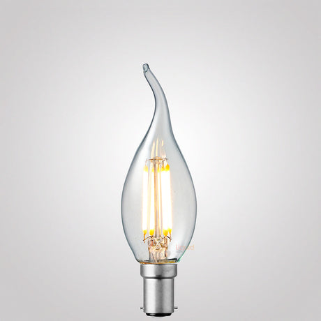 4W Flame Tip Candle LED Bulb B15 Clear in Warm White