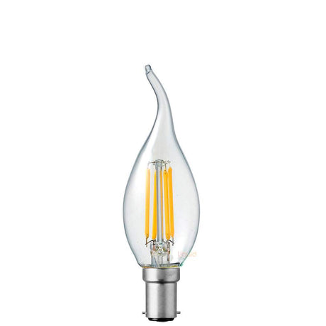 4W Flame Tip Candle LED B15 Clear in Warm White
