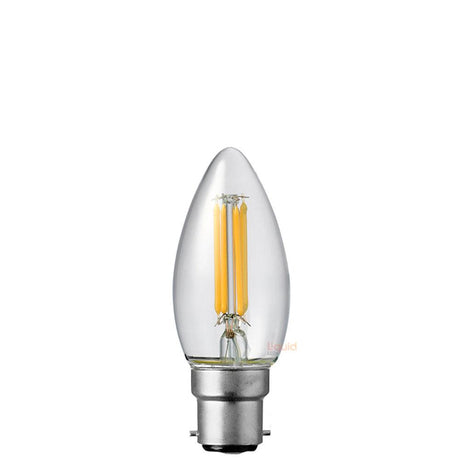 4W Candle LED Bulb B22 Clear in Natural White - LiquidLEDs™ - Candle Bulbs