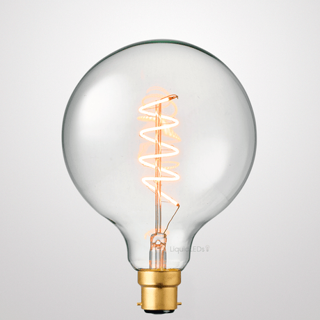 4W G125 Spiral LED Bulb B22 in Extra Warm - LiquidLEDs™ - Globe Bulbs