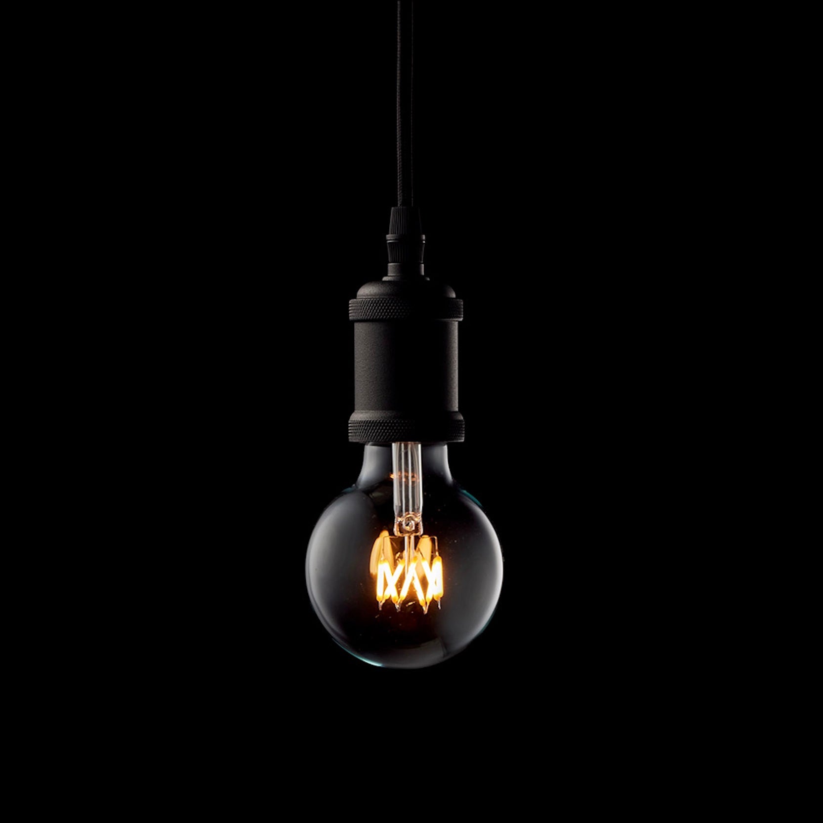 Black plug in pendant shop light