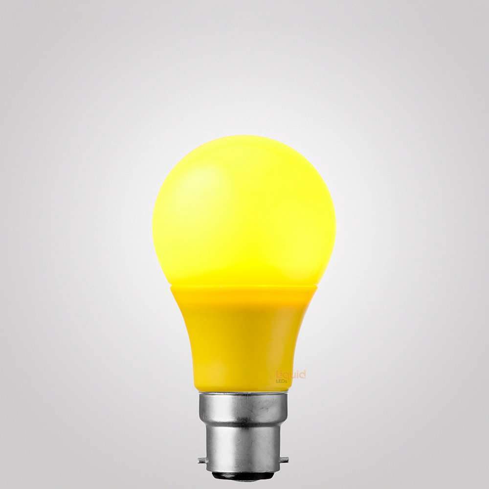 Buy 5 Watt Yellow GLS A60 LED Light Bulb B22 Liquid LEDs