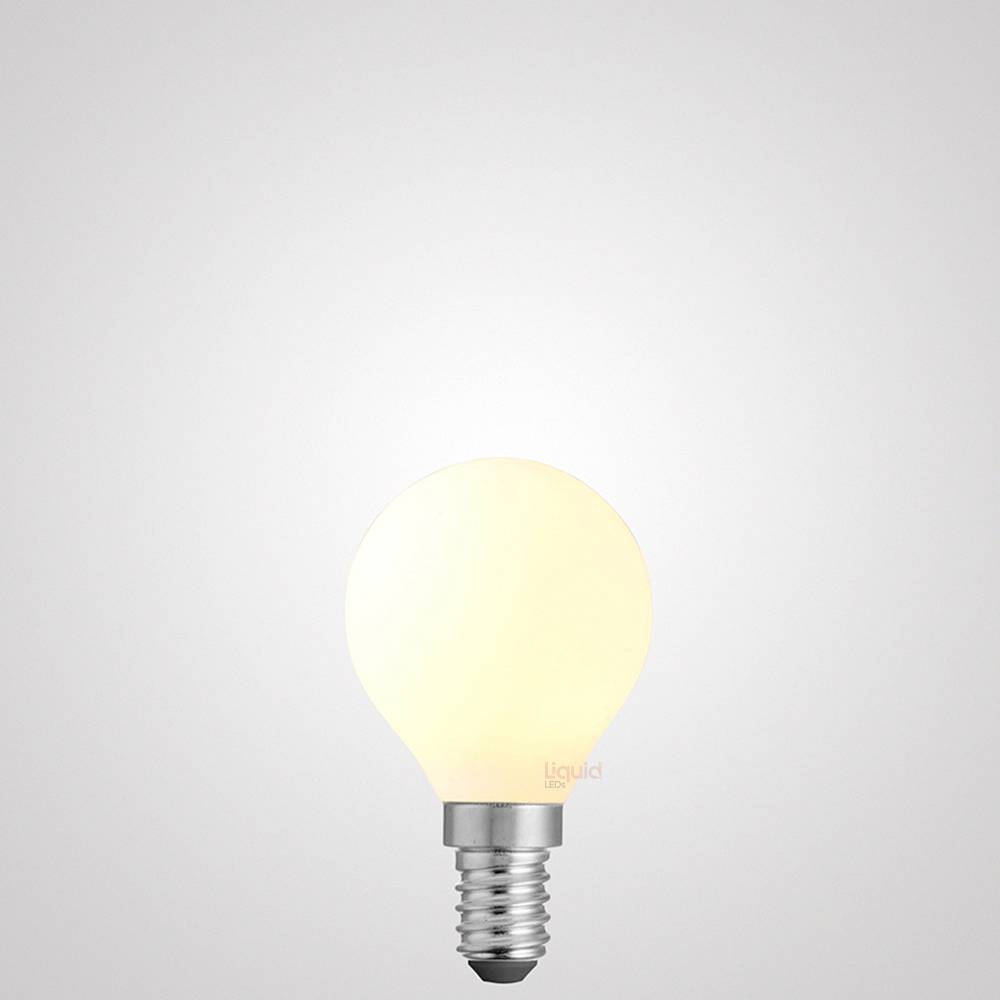 6W 12 Volt DC Fancy Round LED Bulb E14 Opal in Warm White