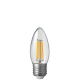 6W Candle LED E27 Clear in Warm White