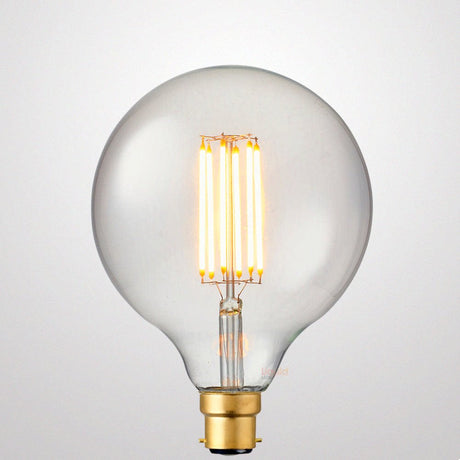 8W G125 LED Globe B22 Clear in Extra Warm - LiquidLEDs™ - Globe Bulbs