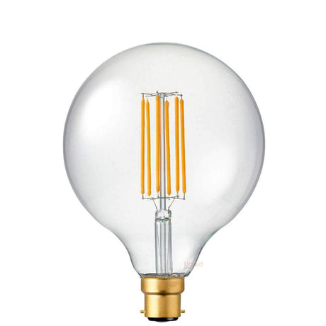 8W G125 LED Globe B22 Clear in Extra Warm - LiquidLEDs™ - Globe Bulbs