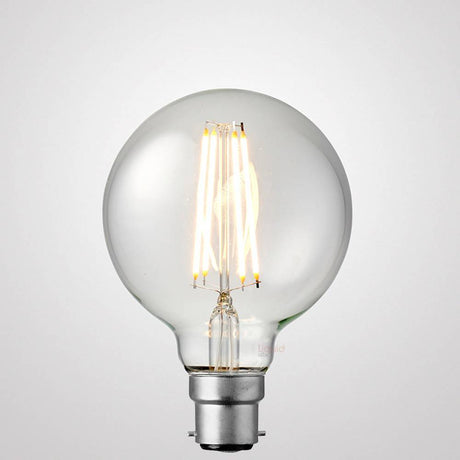 8W G95 LED Globe B22 Clear in Warm White - LiquidLEDs™ - Globe Bulbs