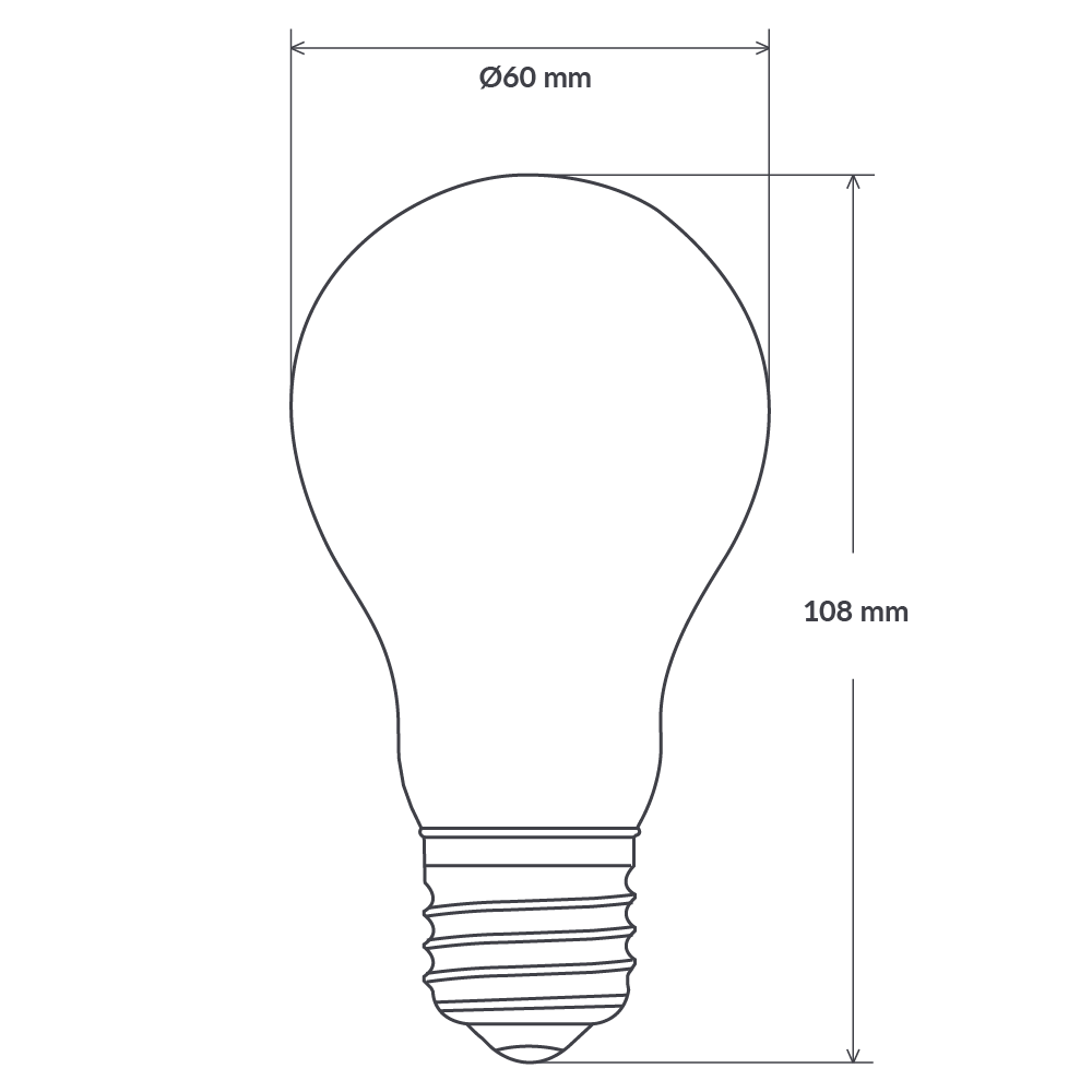 Dimension of 5W Blue GLS LED Bulb E27
