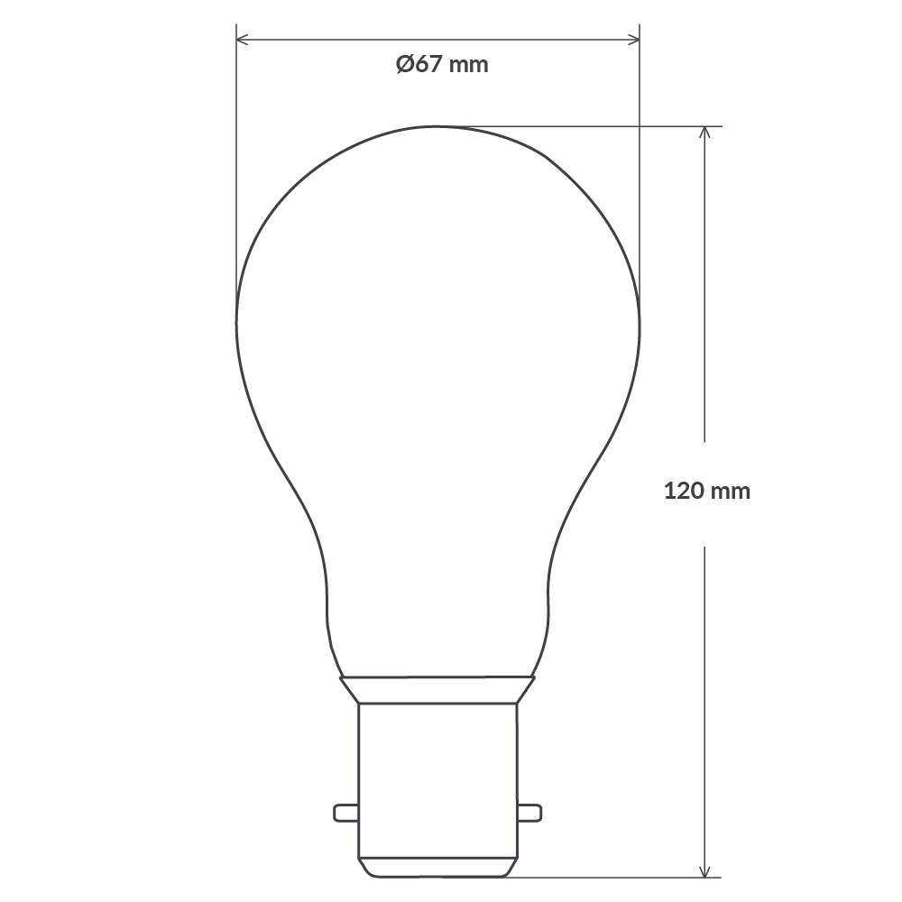 A67 Dimmable LED Light Bulb B22